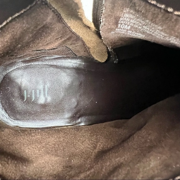 J. Jill Brown Suede Ankle Booties Block Tacked Heel Size 10 - Picture 10 of 11